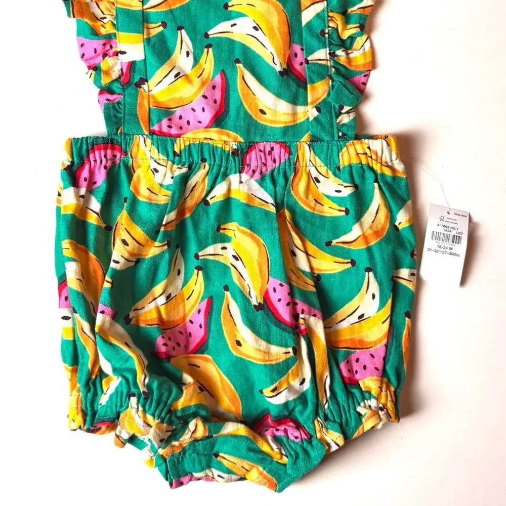 Old Navy Summer Seasonal Toddler Beach Tropical Printed Romper Sz 18-24 M NWT